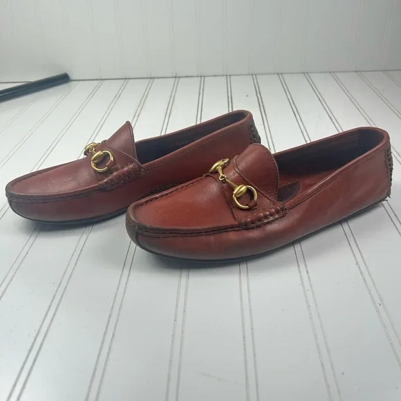 Gucci Menโs Size 7.5 Brown Leather Horsebit Loafers Slip On Dress Shoes Italy - Picture 4 of 9